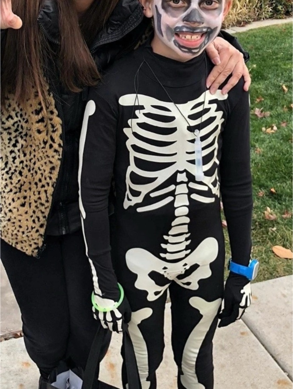 Kids Skeleton Halloween Costume, Black & White